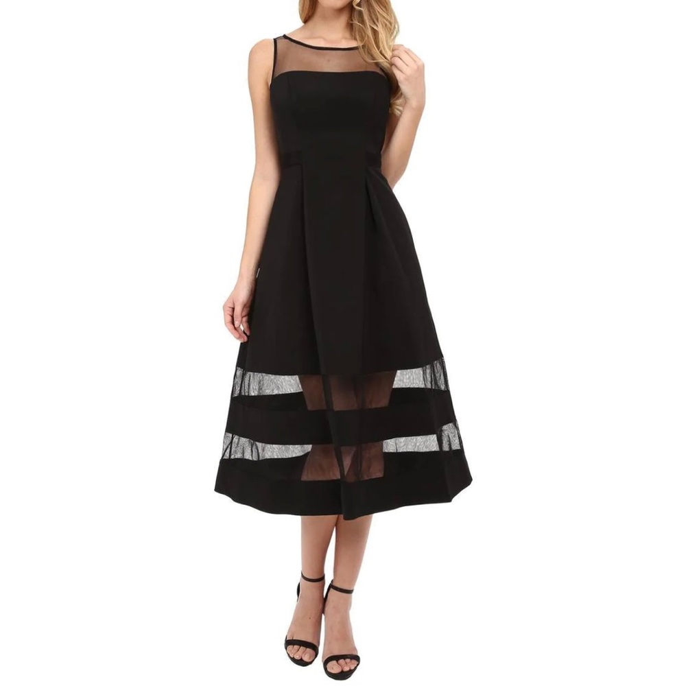 Aidan Mattox - Bateau Neck Ottoman Dress